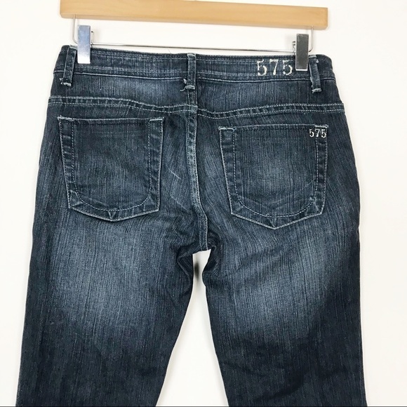 MAY75 575 Dark Wash Distressed Straight Leg Jeans - Picture 5 of 7